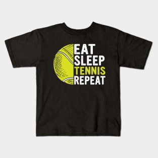 Eat Sleep Tennis Repeat Funny Tennis Players Kids Boys Kids T-Shirt